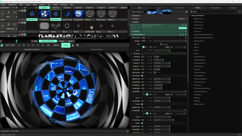 Cover image for FFGL plugin : NSOpticalWheel V2