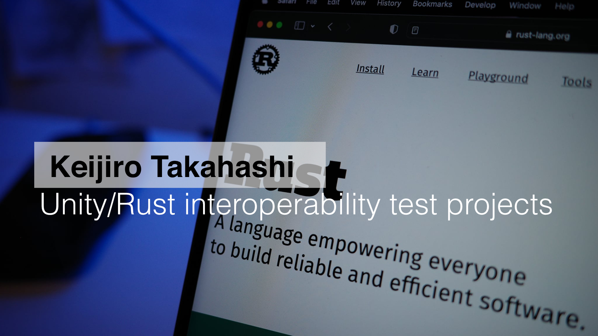 Cover image for Unity/Rust interoperability test projects from Keijiro Takahashi
