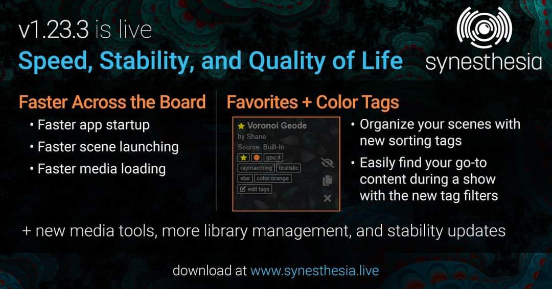 Cover image for Synesthesia v1.23.3 is Live