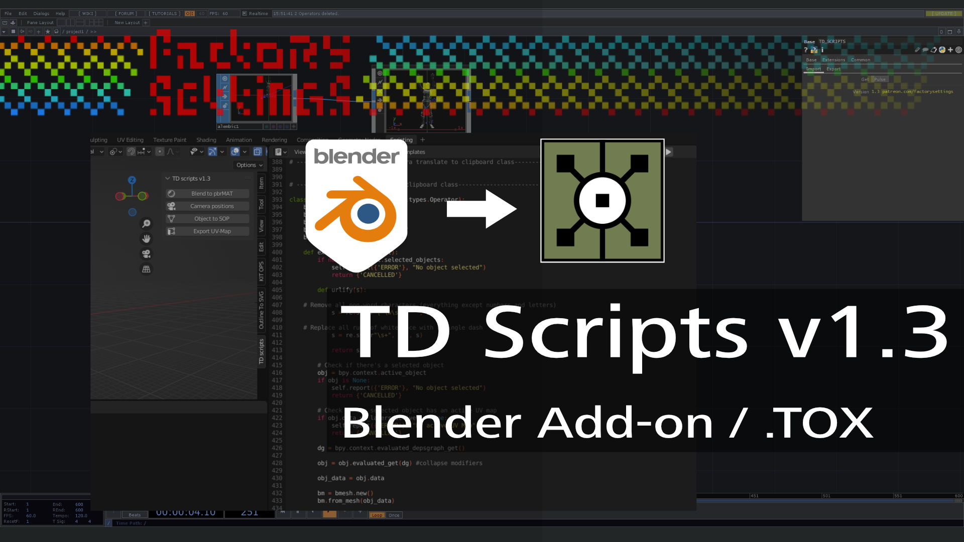 TD SCRIPTS V1.3: A BLENDER ADD-ON FOR TOUCHDESIGNER