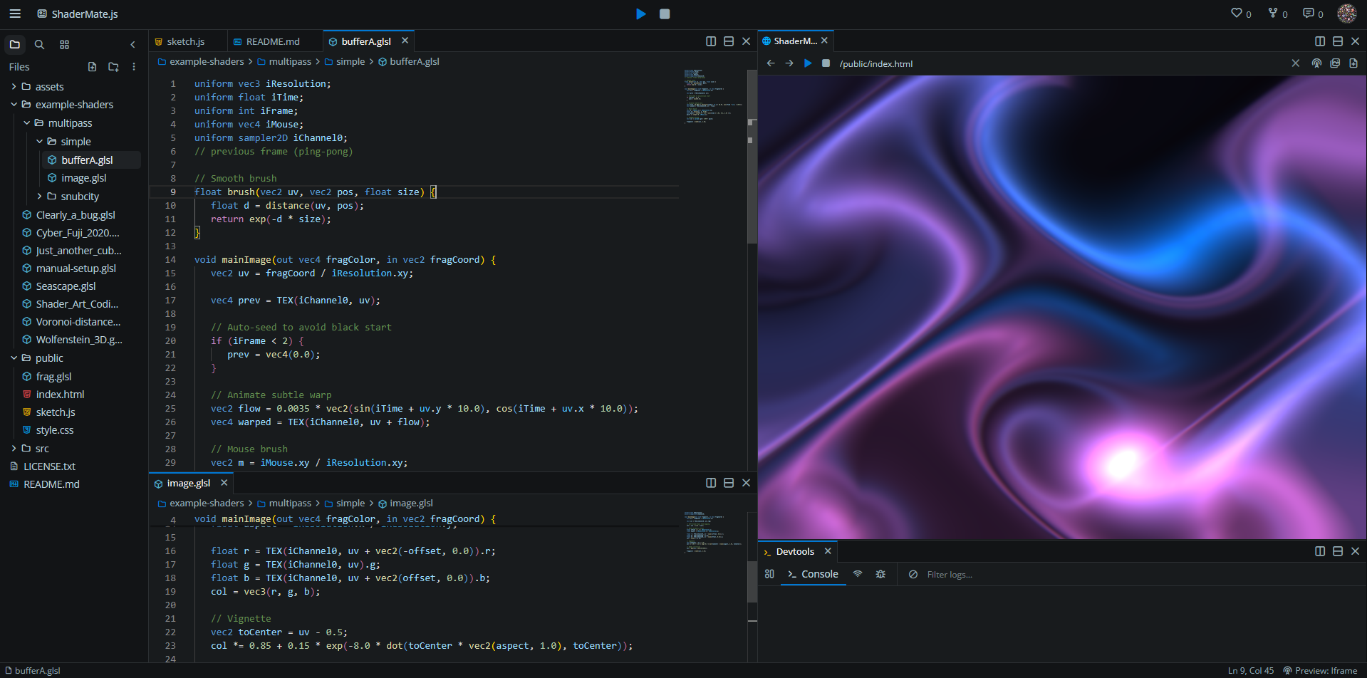 Cover image for ShaderMate - a lightweight WebGL multi‑pass playground for shader artists and VJs alike