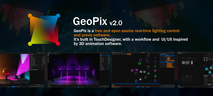 Cover image for GeoPix  - Free and Open Source Real-Time Lighting Control and Previz software.
